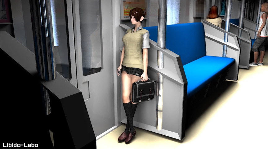 リビドーラボの3DCG女子学生パンチラ盗撮動画総集編1